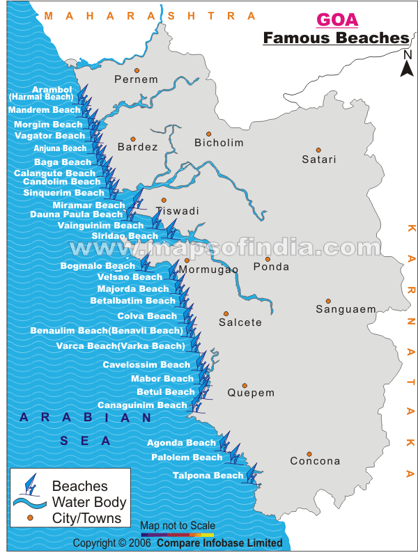 Goa Beaches Map PDF